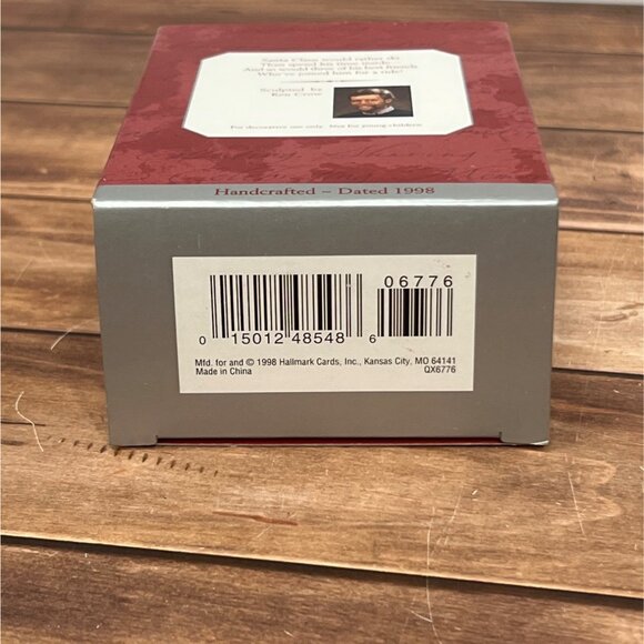 1998 HALLMARK KEEPSAKE ORNAMENT QX6776 DOWNHILL DASH SANTA SKIING W REINDEER - Picture 3 of 13